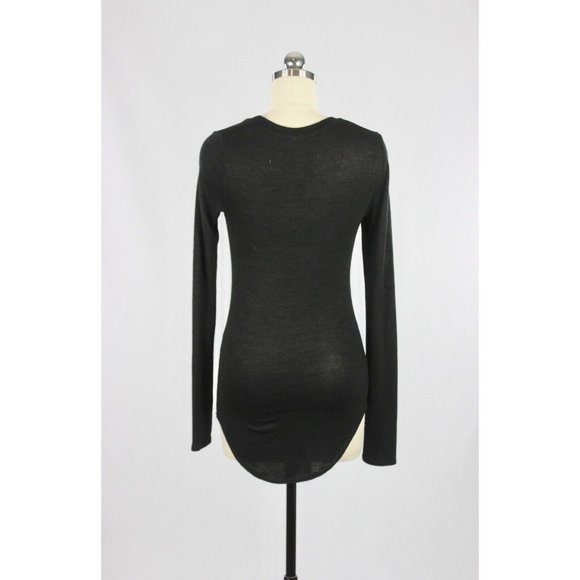 Aritzia WILFRED FREE Diapason Black Jersey Knit Long Sleeve T-Shirt Top, Size S - Picture 8 of 12